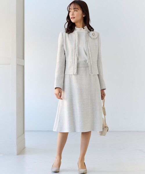 組曲（KUMIKYOKU） ジャケット ノーカラージャケット ラメループモール