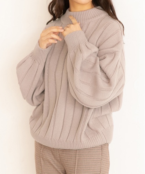 ad thie（アドティエ） ニット セーター ワイドリブ 太リブ ハイネック