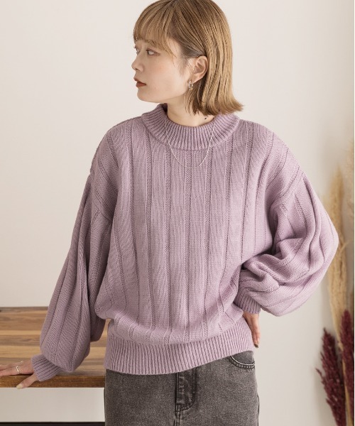 ad thie（アドティエ） ニット セーター ワイドリブ 太リブ ハイネック