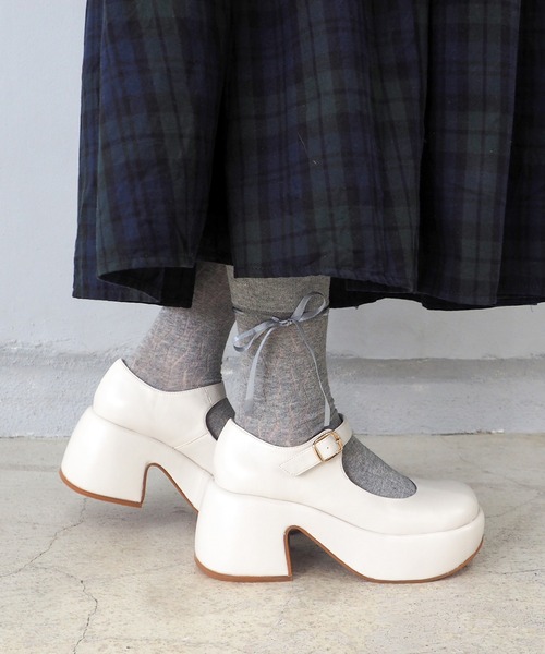 byあしながおじさん パンプス 厚底おでこストラップパンプス