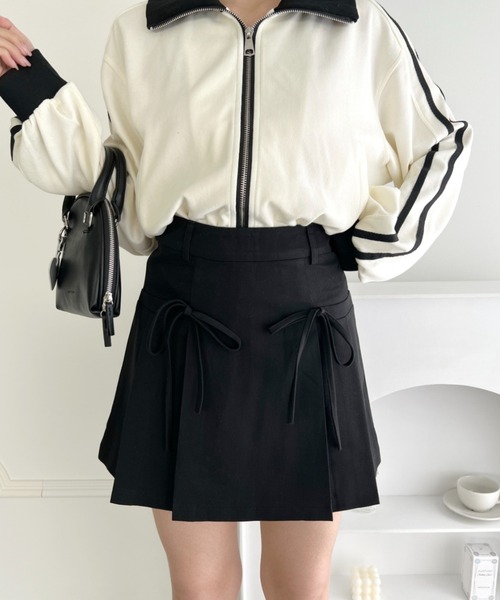 Loueme スカート リボンプリーツミニスカパン : ZOZOTOWN Yahoo