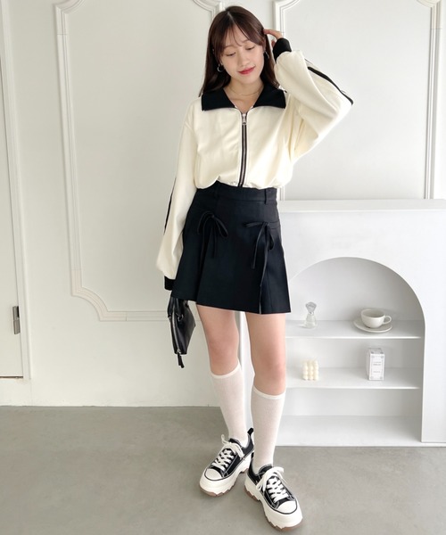 Loueme スカート リボンプリーツミニスカパン : ZOZOTOWN Yahoo!店