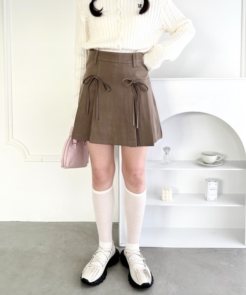 Loueme スカート リボンプリーツミニスカパン : ZOZOTOWN Yahoo!店