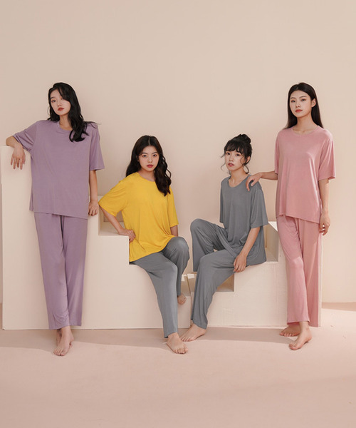 DAY CLOSET パジャマ ルームウェア レディース 5分袖パッド付き