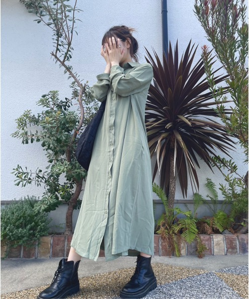 美品✨ styling/ 裾サイドフレア　シャツワンピース marvelous by Pierrot (夏セール対象再値下げ) シャツワンピース