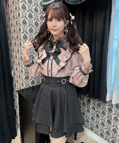 ROJITA（ロジータ） スカート ハートバックルビジューダブルフレア