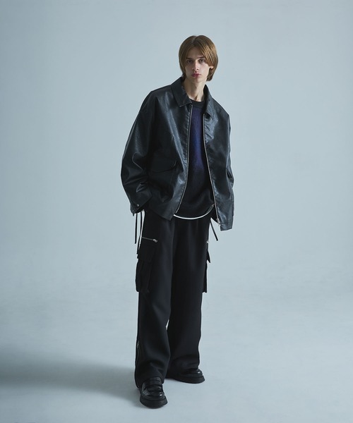 パンツ メンズ ドレープ サイドスリット ストレートフレア ２色 CLEL スウェットパンツ ジャージ 「CLEL」Side Slit Flare Sweat