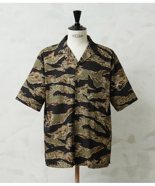 WAIPER.inc シャツ コットンレーヨン オープンカラーシャツ アメーバ