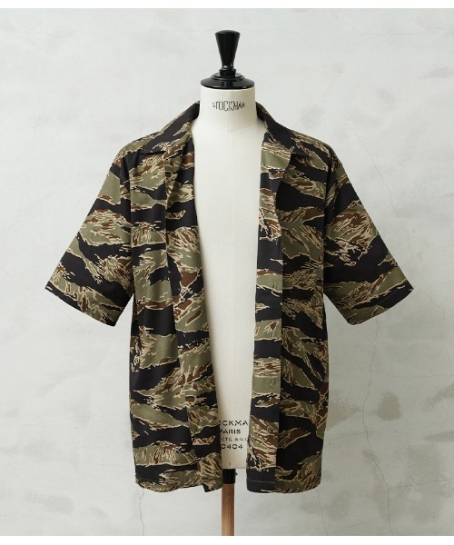 WAIPER.inc シャツ コットンレーヨン オープンカラーシャツ アメーバ