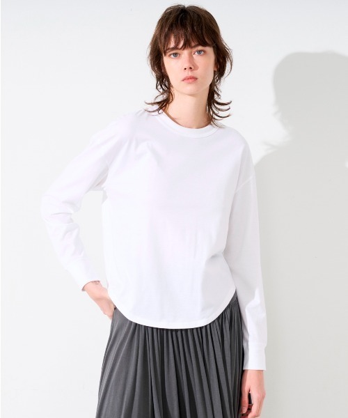 three dots（スリー ドッツ） tシャツ サンデッドジャージー ロングT 