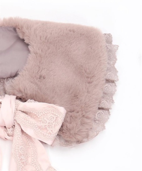 マフラー リボンレースファーティペット レディース : 86501699  