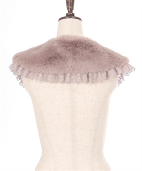 マフラー リボンレースファーティペット レディース : 86501699  