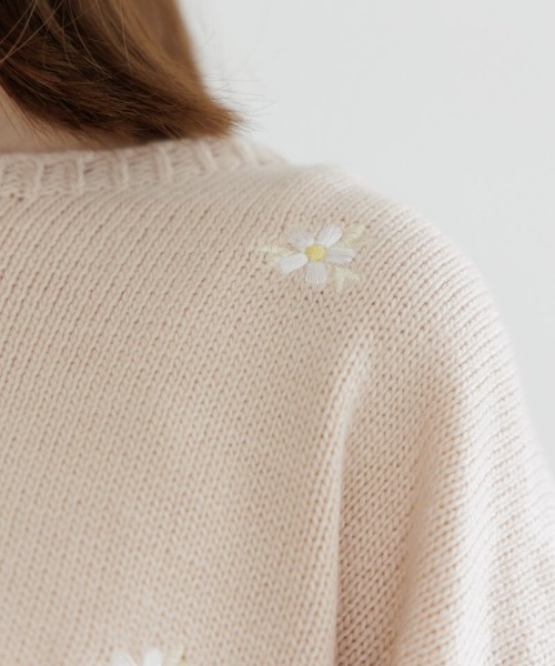 flower（ファッション） ニット セーター メニーフラワーニット