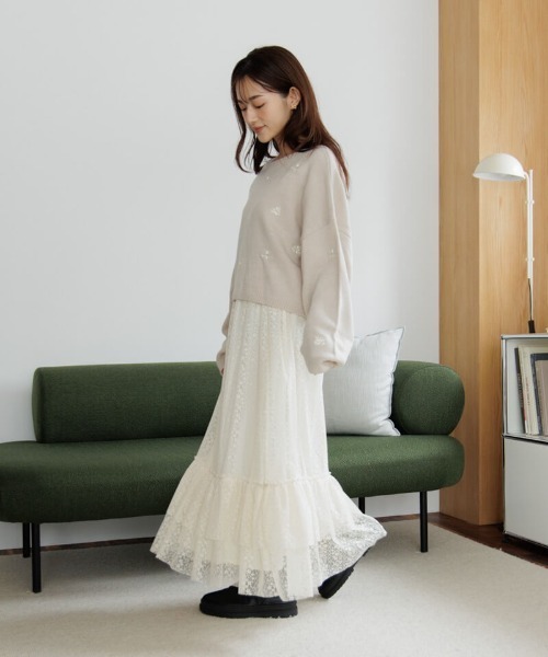 ニット セーター FLOWER MESH ニット レディース LAGUA GEM | FLOWER MESH ニット (ニット ) |SHEL'TTER WEBSTORE