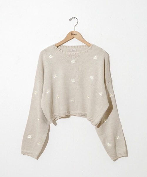 ニット セーター メニーフラワーニット レディース flower（ファッション） ニット セーター メニーフラワーニット