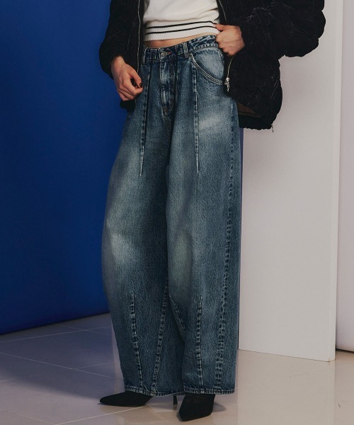 ARMANI JEANS デニムワイドフレアジーンズパンツ インディゴ/VW31 ARMANI JEANS デニムワイドフレアジーンズパンツ インディゴ