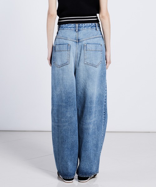 新品 DENIM DUNGAREE サロペット ワイドパンツ インディゴデニム 91092705.jpg