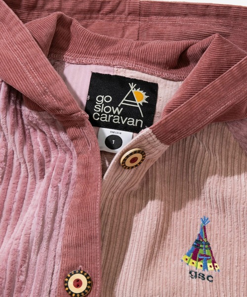 go slow caravan コート アウター コーデュロイ切替ミドルコート