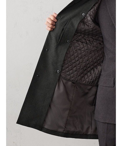 美品✨45R 縮絨ウール ジャケット スタンドカラー ダークネイビー XL Perfect Suit FActory（パーフェクト スーツ ファクトリー） コート