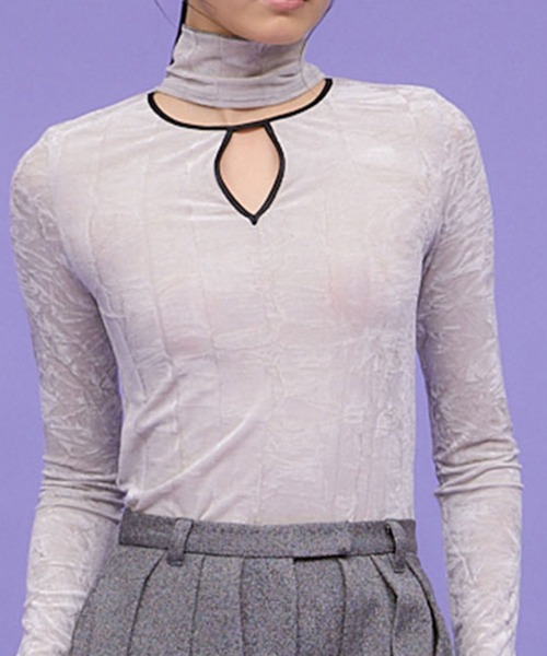 tシャツ CLASH VELOR CUTTING TOPS / クラッシュベロアカッティングトップス レディース