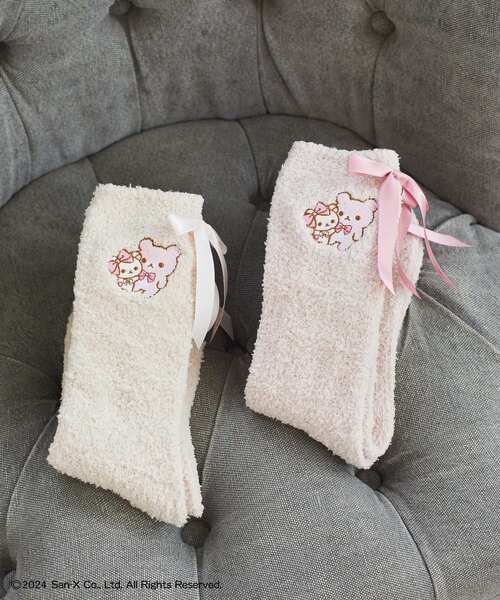 Maison de FLEURコラボ リラックマルームソックス ピンク コリラックマ ルームソックス/Maison de FLEUR（メゾン ド