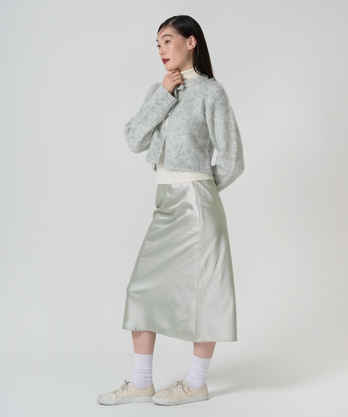 TINA：JOJUN（ティーナジョジュン） スカート Aライン サテンミディ丈