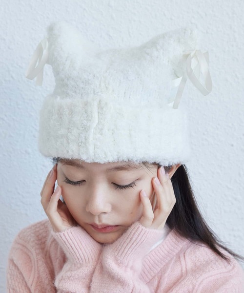 MAISON DE THERESE（メゾン ド テレーズ） ニット帽 ニットキャップ 紐