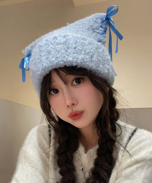 MAISON DE THERESE（メゾン ド テレーズ） ニット帽 ニットキャップ 紐