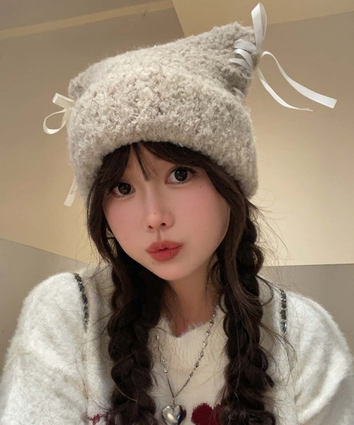 MAISON DE THERESE（メゾン ド テレーズ） ニット帽 ニットキャップ 紐