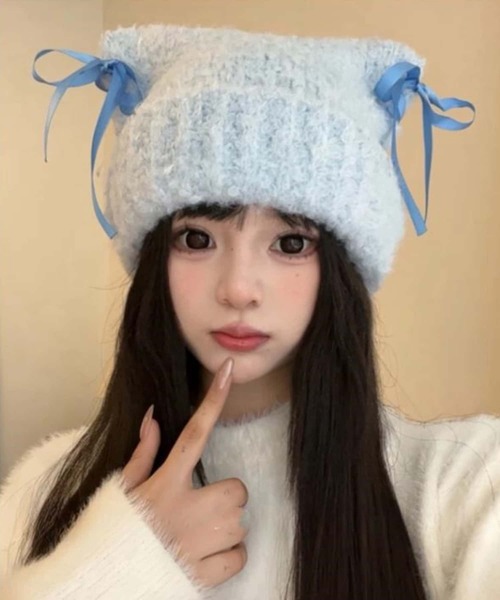 MAISON DE THERESE（メゾン ド テレーズ） ニット帽 ニットキャップ 紐