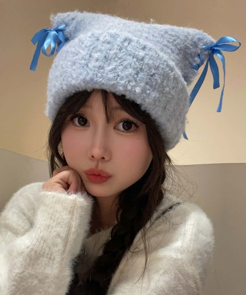 MAISON DE THERESE（メゾン ド テレーズ） ニット帽 ニットキャップ 紐