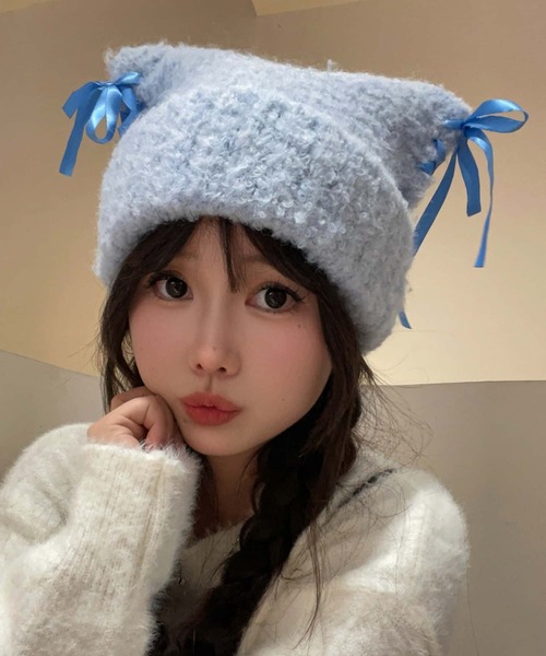 MAISON DE THERESE（メゾン ド テレーズ） ニット帽 ニットキャップ 紐