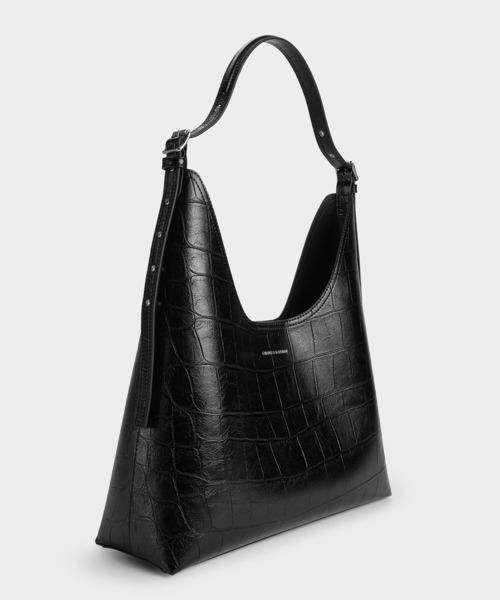 ★CHARLES&KEITH★Liv Embossed Shoulder Bag/送料込 CHARLES & KEITH ショルダーバッグ バッグ Liv リブ クロック