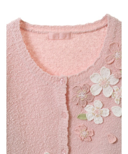 カーディガン 桜モチーフ使いニットカーディガン レディース PINK HOUSE カーディガン 桜モチーフ使いニットカーディガン