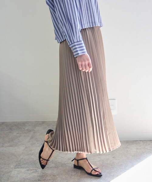 TRIANGLE PALETTE スカート 光沢サテンプリーツスカート : ZOZOTOWN