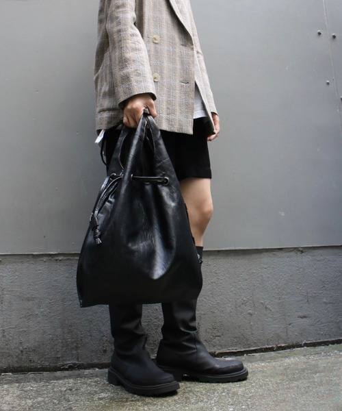 Scrap Book バケツ型 トートバッグ　本革 牛革 A4 黒 Scrap Book バケツ型 トートバッグ本革 牛革 A4 黒