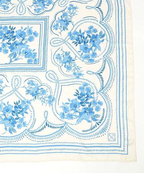 HERMRS植物のデザイン スカーフ 90cmホワイト botanica-grafica-double-face-