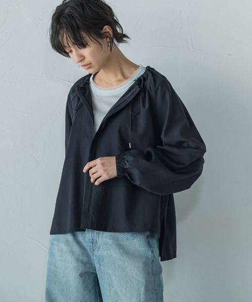 ブラウス シャツ 叶えるフーディシャツブルゾン「洗濯機で洗える」 レディース