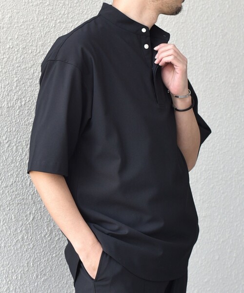 ブルーバードブルバード　シャツ　ワンピース プルオーバー スキッパー ネイビー ブルーバードブルバード シャツ ワンピース プルオーバー スキッパー