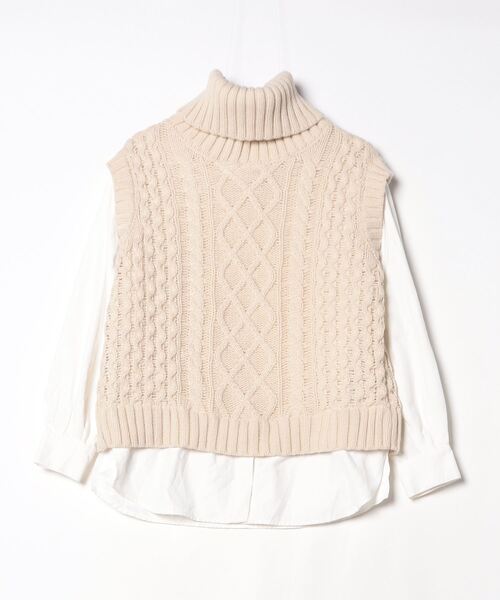 MURUA（ムルーア） タートルネックニット FREE ベージュ レディース