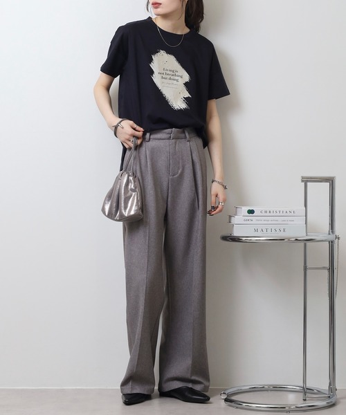 tシャツ BRODIAEA 箔プリント 半袖Tシャツ カットソープルオーバー「日本製」 レディース tシャツ BRODIAEA 箔プリント 半袖Tシャツ カットソープル