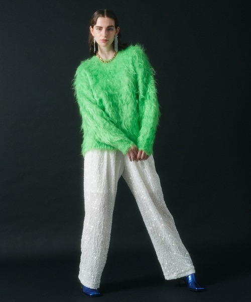 「MAISON SPECIAL」 長袖ニット FREE ブルー レディース_画像2