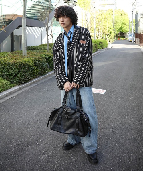 ジャケット テーラードジャケット HOOK -original- 古着風PU異素材襟