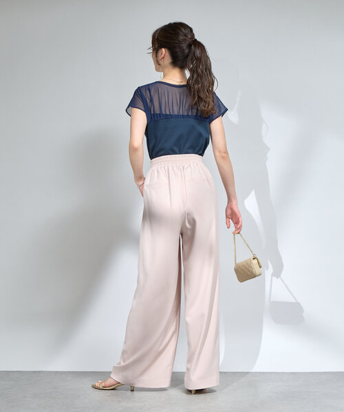 La boutique Bonbon tシャツ シアー切り替えビスチェ風フレンチ