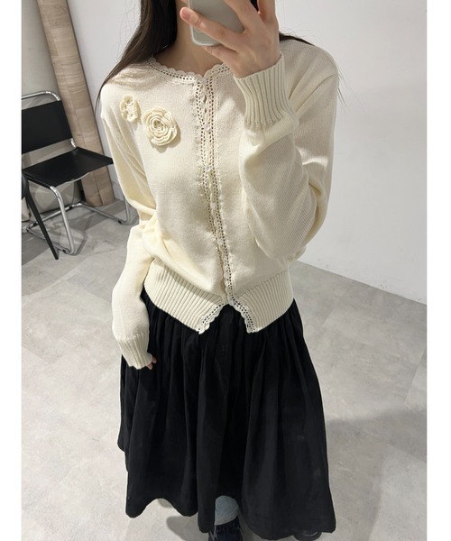 GIUNON カーディガン flower knit cardigan / フラワーニット