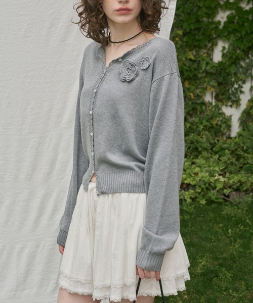 GIUNON カーディガン summer knit flower cardigan / サマー