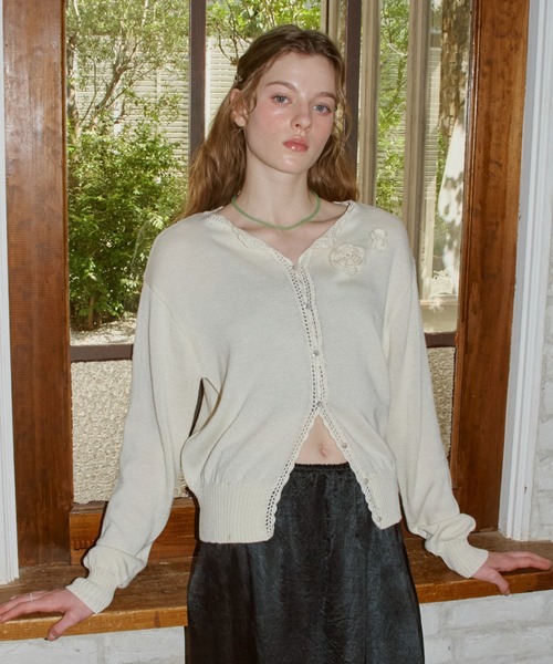 GIUNON カーディガン flower knit cardigan / フラワーニット