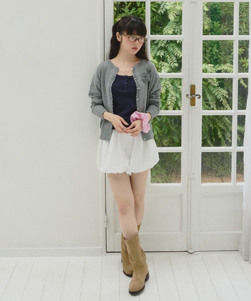 45R ギマニットのフラワープリントカーディガン 花柄 サイズ2 サマーニット GIUNON カーディガン summer knit flower cardigan / サマー