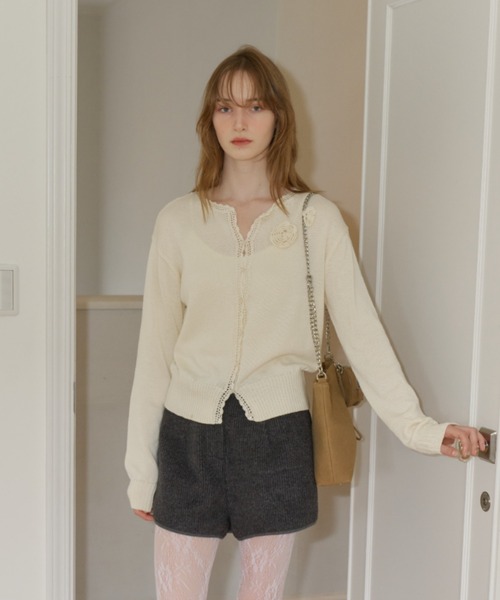 GIUNON カーディガン flower knit cardigan / フラワーニット