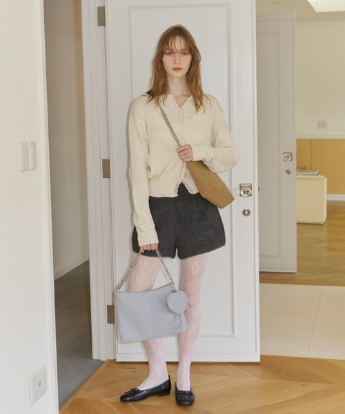 サマーニットフラワーカーディガン　giunon グレー　ジウノン GIUNON カーディガン flower knit cardigan / フラワーニット